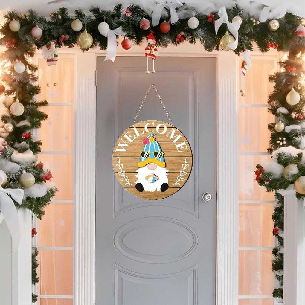 Interchangeable Winter Gnome Welcome Sign Exquisite Wood Decor For Front Door And Porch Christmas Gnomes Decorations