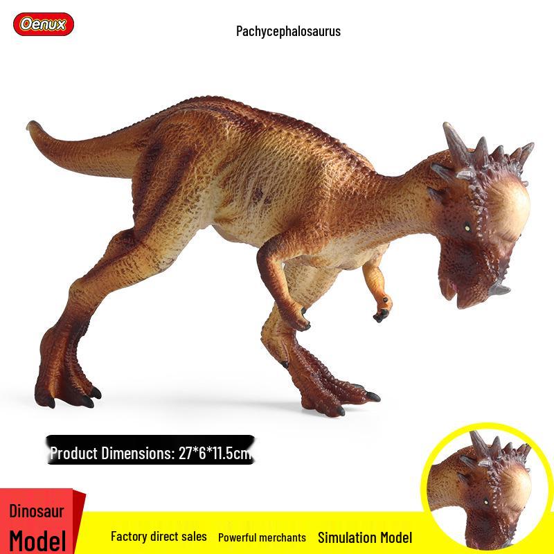 Kids' Jurassic Dinosaur Toy Model: Pachycephalosaurus, Stygimoloch & T-Rex.