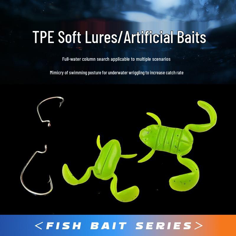 Black Fish Lure: Floating Soft Bait - Imitation Mandarin Fish & Frog for Long Cast Wild Fishing