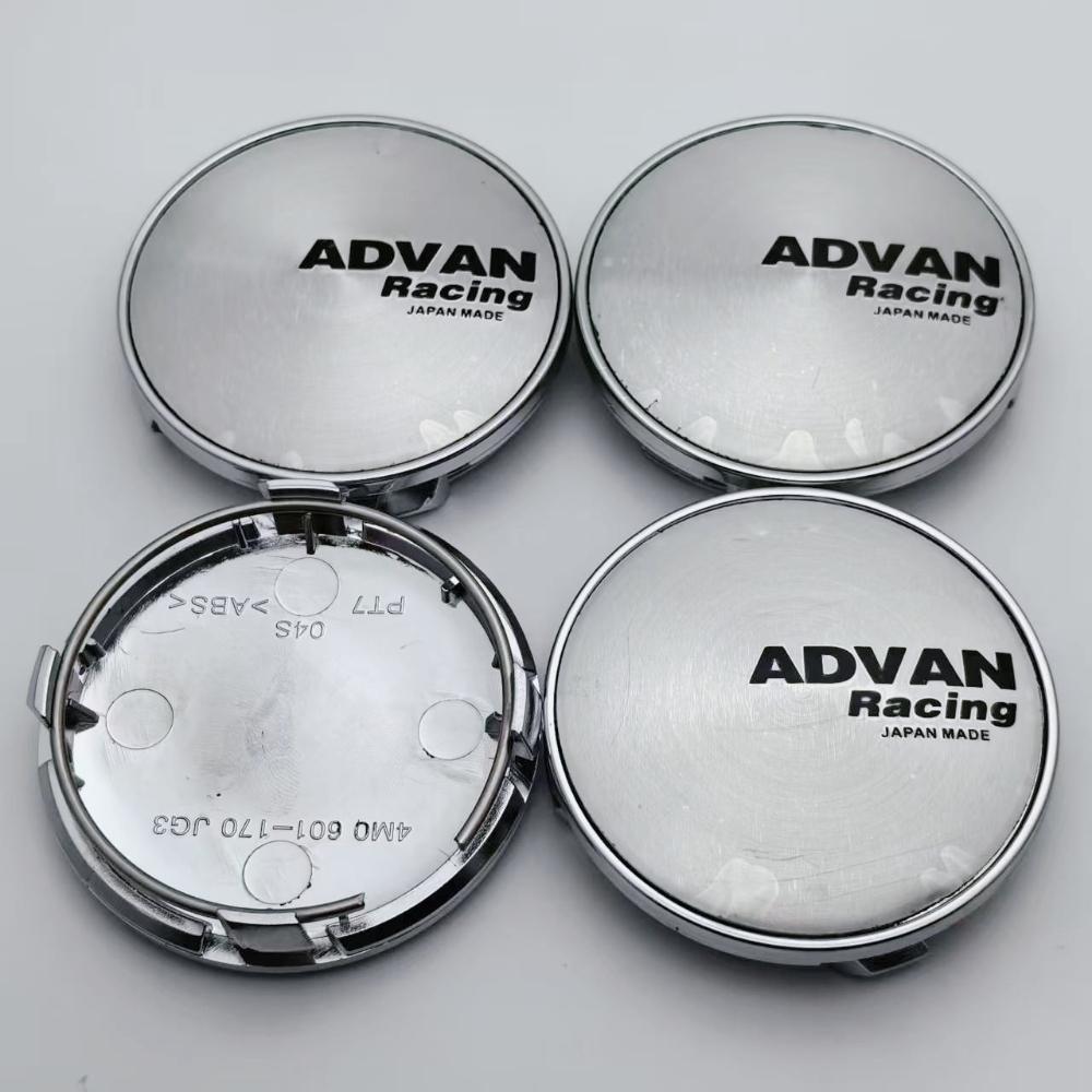 4pcs 61mm ADVAN Racing Logo Emblem Car Wheel Center Caps Wheel Hubcaps Rims Center Dust Cover Replace Car Styling Accessories