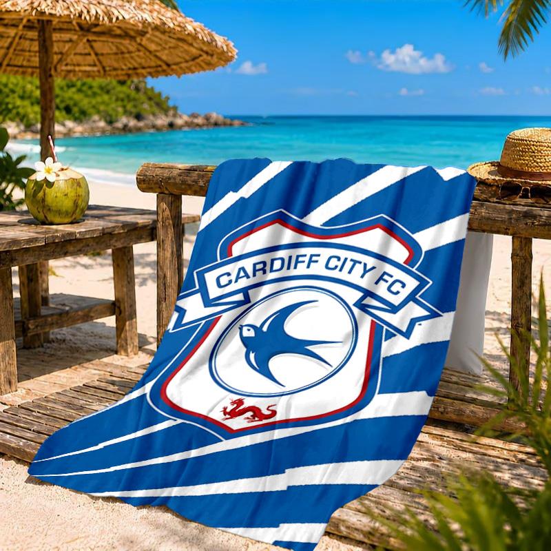 Card-iff Fc Crest Printed Microfiber Beach Towel, Soft And Absorbent, Quick-Dry, Ideal for Summer Travel, Beach Essential, Swimming Pool