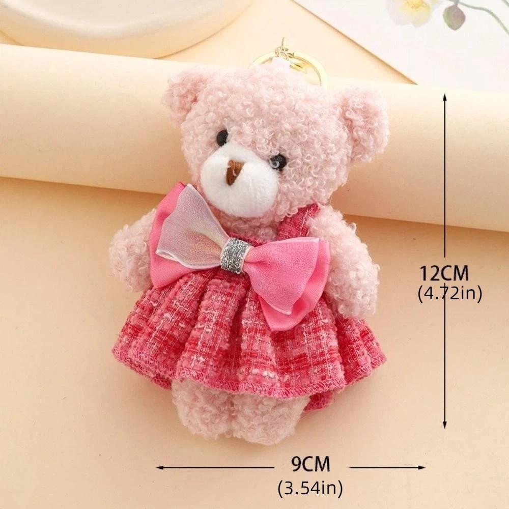 PP Cotton Bear Plush Pendant Lifelike Kawaii Bear Plush Ornaments 12cm Stuffed Animal Bear Plush Toy Bag Decoration