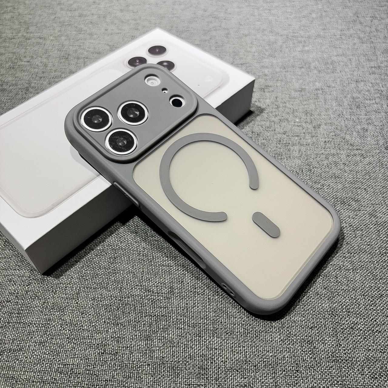 

Magnetic Skin-Feel Protective Case for iPhone 16 Pro Max with Full Drop Protection and Soft Edge 13 серый