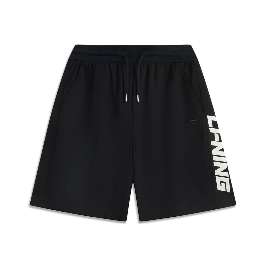 Li Ning Sports Lifestyle Serie Einfarbige Schlichte Vielseitige Bequeme Lässige Shorts Herrenshorts Schwarz AKSV211-2