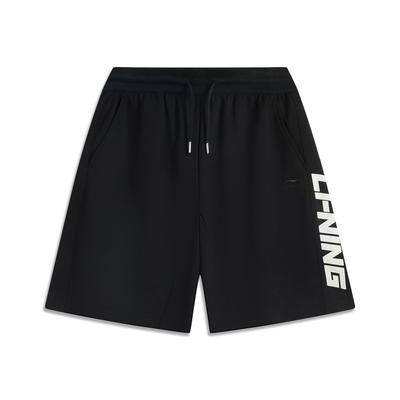 Li Ning Sports Lifestyle Series Solid Color Simple Versatile Comfortable Casual Shorts Men Shorts Black AKSV211-2
