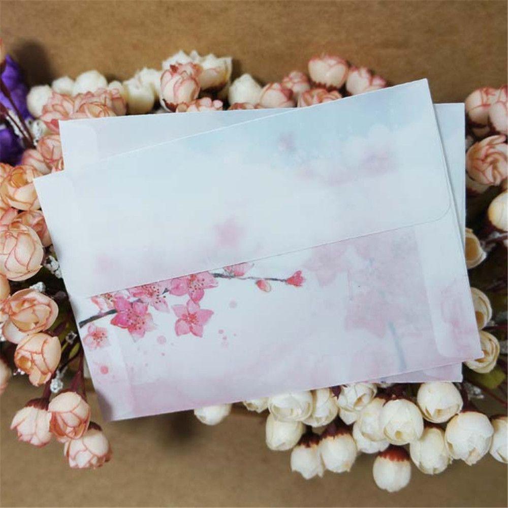 Card Cover Artificial Parchment Peach Blossom Envelope Letter Organizer Sulfuric Acid Paper