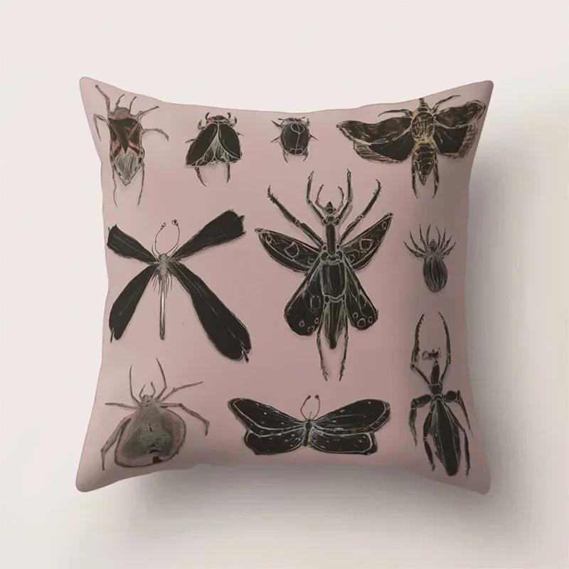 Colorful Butterfly Insect Printed Pattern Cushion Cover for Home Bedroom Living Room Car Sofa Decorative Pillowcase