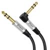 DTECH Right Angle Audio Guitar Male to Male Nylon Jack Stereo Converter TRS Balanced Instrument Cable for and More 6.35mm Cable, Cable, 6.35mm Cable,