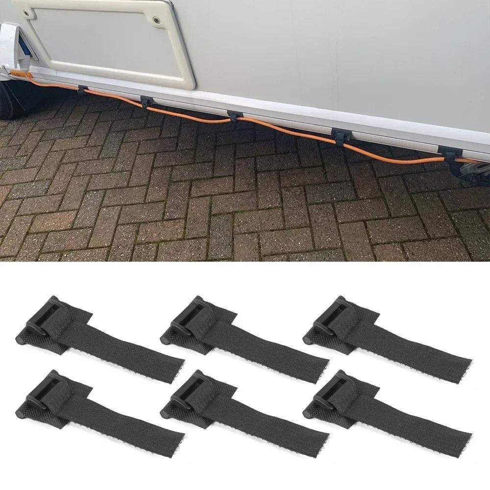 6Pcs Caravan Power Cable and Fresh Water Pipe Support Straps Camper Van Accessories Caravan Waste Water Pipe Support Straps