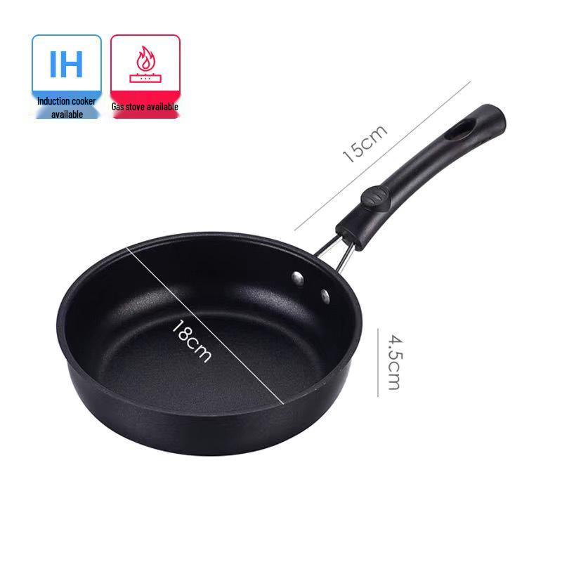 Mini Non-stick Frying Pan for Eggs and Steak, Induction Compatible, Flat-bottomed Maifan Stone Cookware