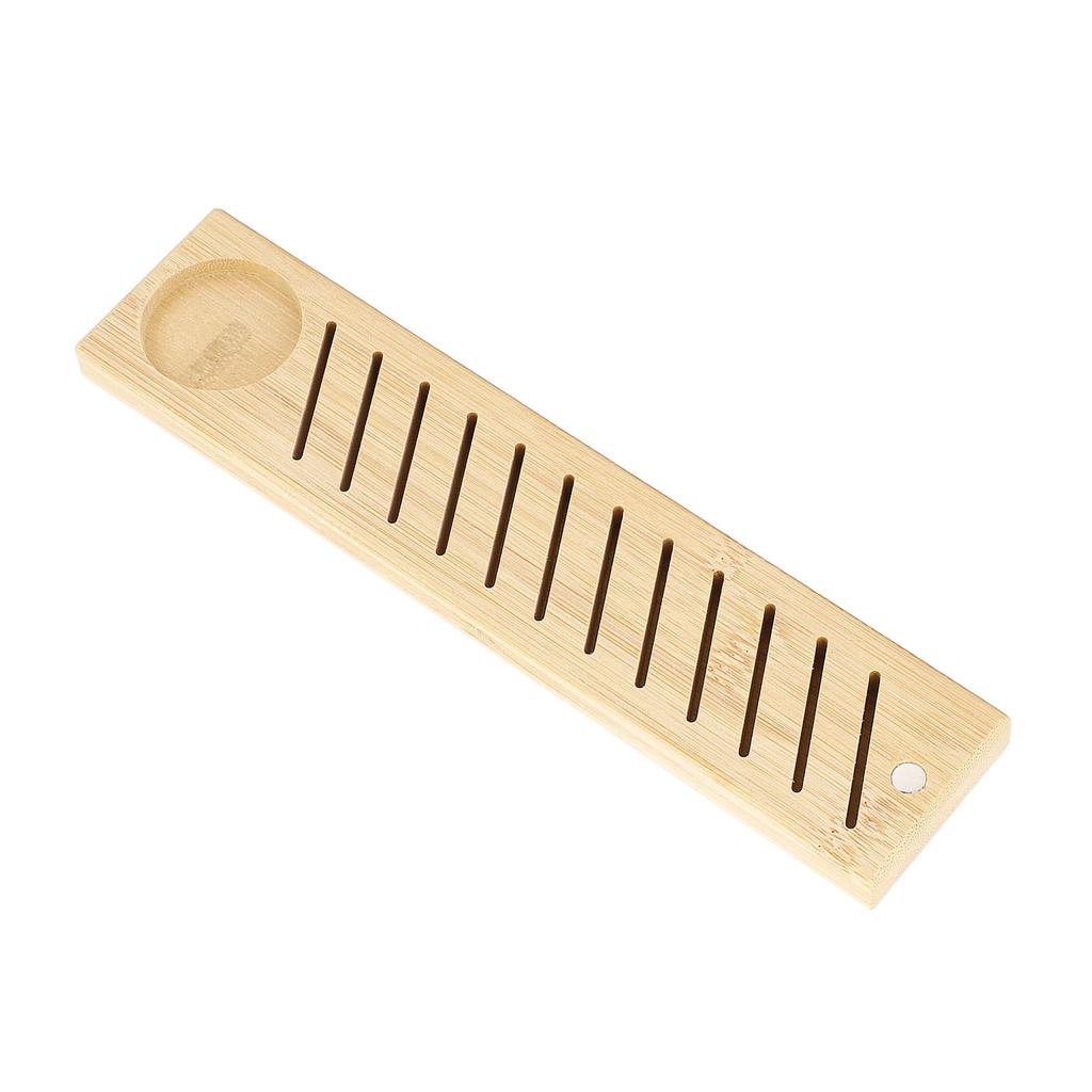 Embroidery Floss Bobbin Rack 12 Slots Bamboo Portable Rectangular Thread Plate Holder Sewing Supplie