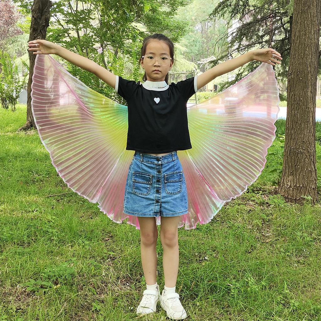 Colorful Wing Cape For Kids Role Play Lightweight Polyester Easy Wear Theater Costume Birthday Party Photography Accessory