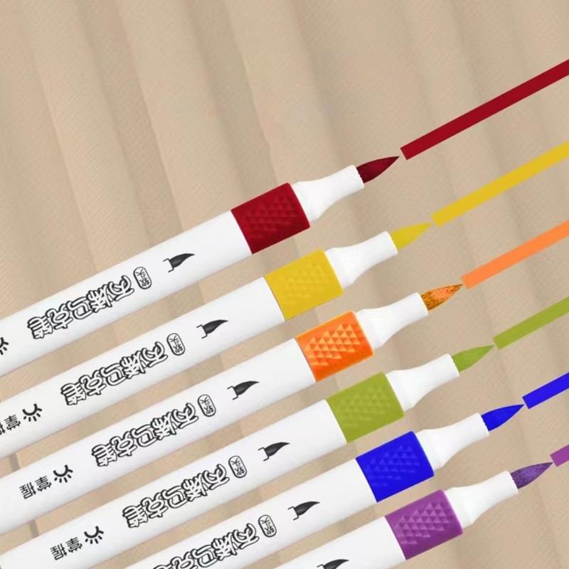 Pennarello Acrilico 12/48/60 Colori Pennarello Pittura Acrilica Punta a Pennello per Pittura su Carta Legno Vetro Tessuto Metallo Pietra