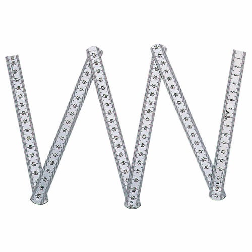 Shinwa Sokutei Six-Folding Ruler, Stainless Steel, Upper and Lower Sections, 1mm Pitch, 1m, 63770