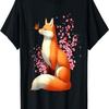 Fox Kawaii Cherry Blossom Flower Sakura Trees T-Shirt