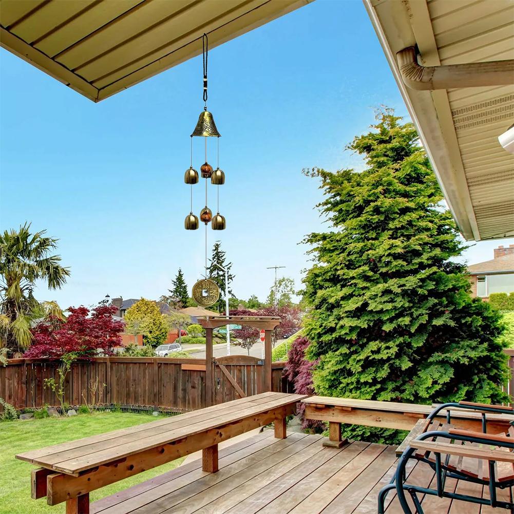 6 Bells Wind Chimes Yard And Garden Hanging Ornament Hanging Chimes Wind Garden & Decoration De E2K2