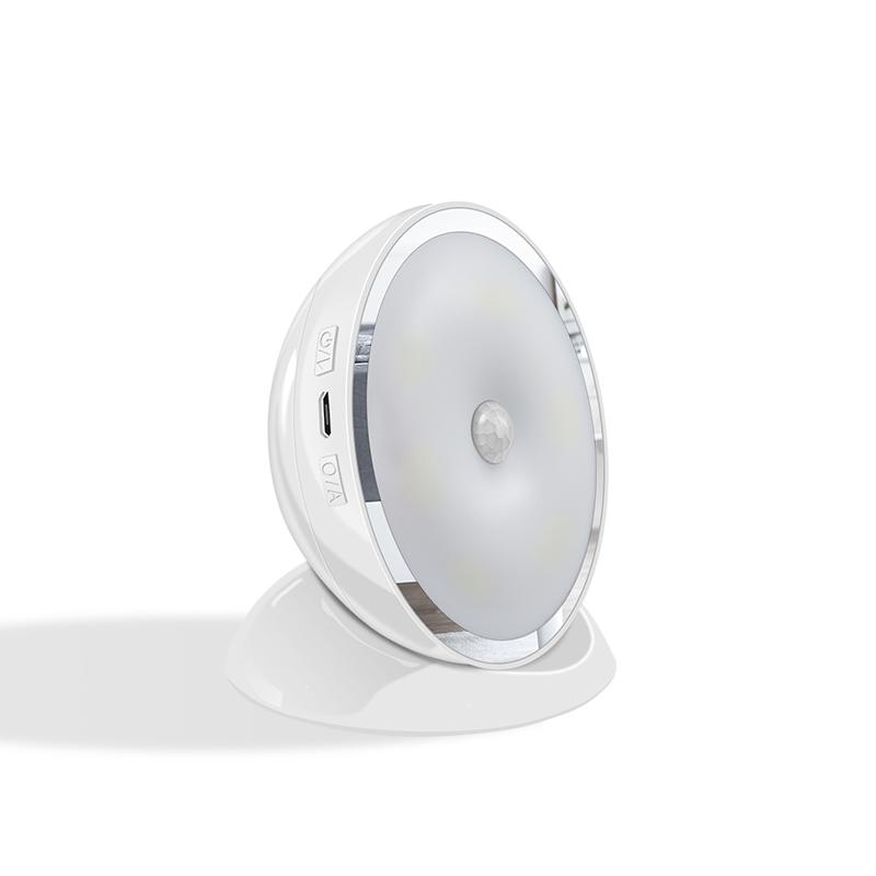 Factory 360 Rotation Smart Motion Sensor Night Light Rechargeable Magnetic Small Soft LED Lamp for Kitchen Toilet Home for Kid