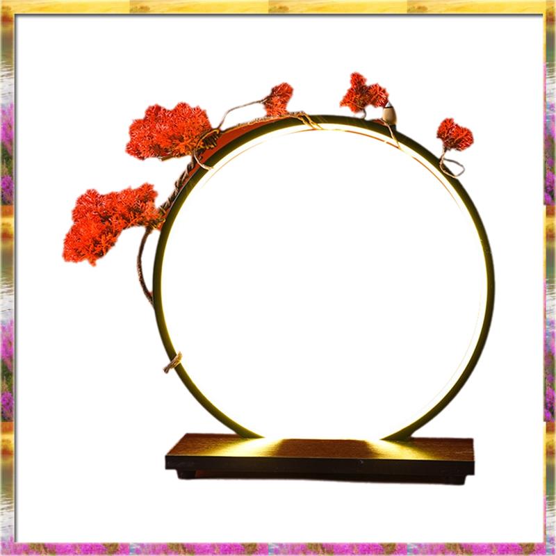 

Aug. Red Maple LED Lamp Ring Ornament Home Decoration Character Background Light New Chinese Style Ambience Light