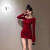 Bodycon šaty ve francouzském stylu s odhalenými rameny - Sexy mini sukně obepínající pas pro ženy