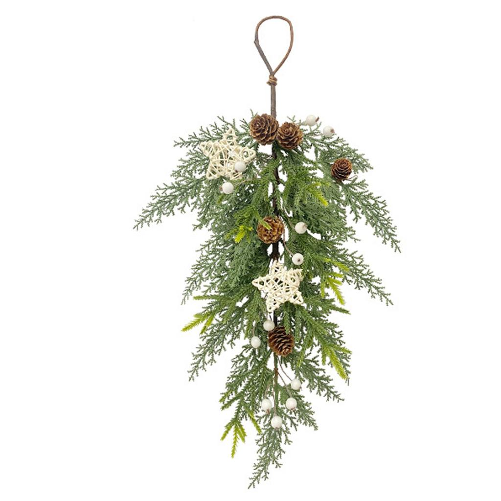 Vánoční pěticípá hvězda, bobule, strom, strom, visící na zdi vnitřní dekorace