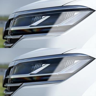 Car Headlight Protective Film For Volkswagen Touareg 7P CR R-line Smoke Black Pre Cut Anti-Scratch High-Gloss Vinyl Wrap Film