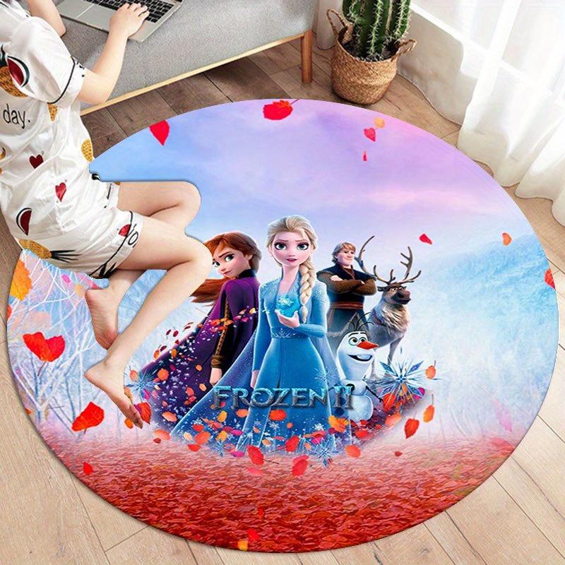 1pc Disney Frozen Pattern Round Area Rug, Bedroom Living Room Floor Mat, Playroom Bedroom Living Room Indoor Decor Rug, Aesthetic Room Decor