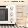 21L Mini Countertop Oven 100 degrees C 230 degrees C Adjustable Temp Cream White