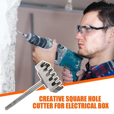 Kreativní čtvercový děrovač pro elektroinstalační krabici Přesný děrovač pro drážky Děrovač pro zásuvky pro instalaci vody a elektřiny Ruční nářadí
