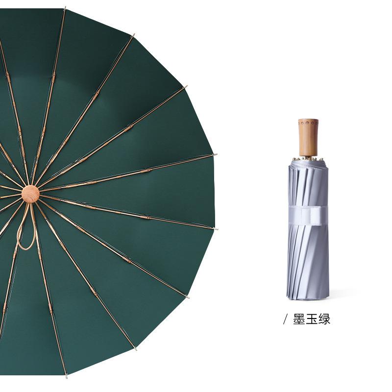 16 Bone Weather and Rain Umbrella Hand Open Folding Sunscreen Umbrella Three Fold Sun Umbrella