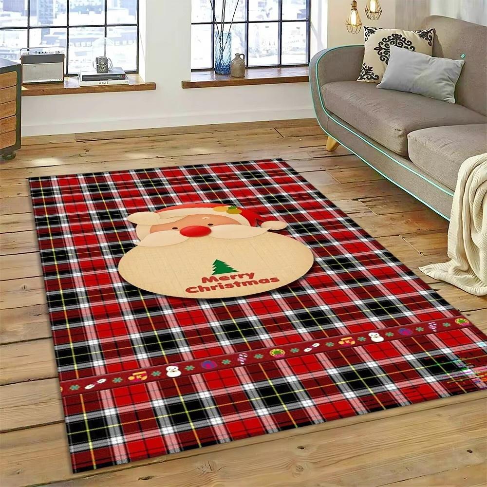Weihnachtsteppich Rot und Weiß Schneeflockenmuster Feiertagsboden für Wohnzimmer Schlafzimmer Küche Boden Weihnachtsfeier Dekoration