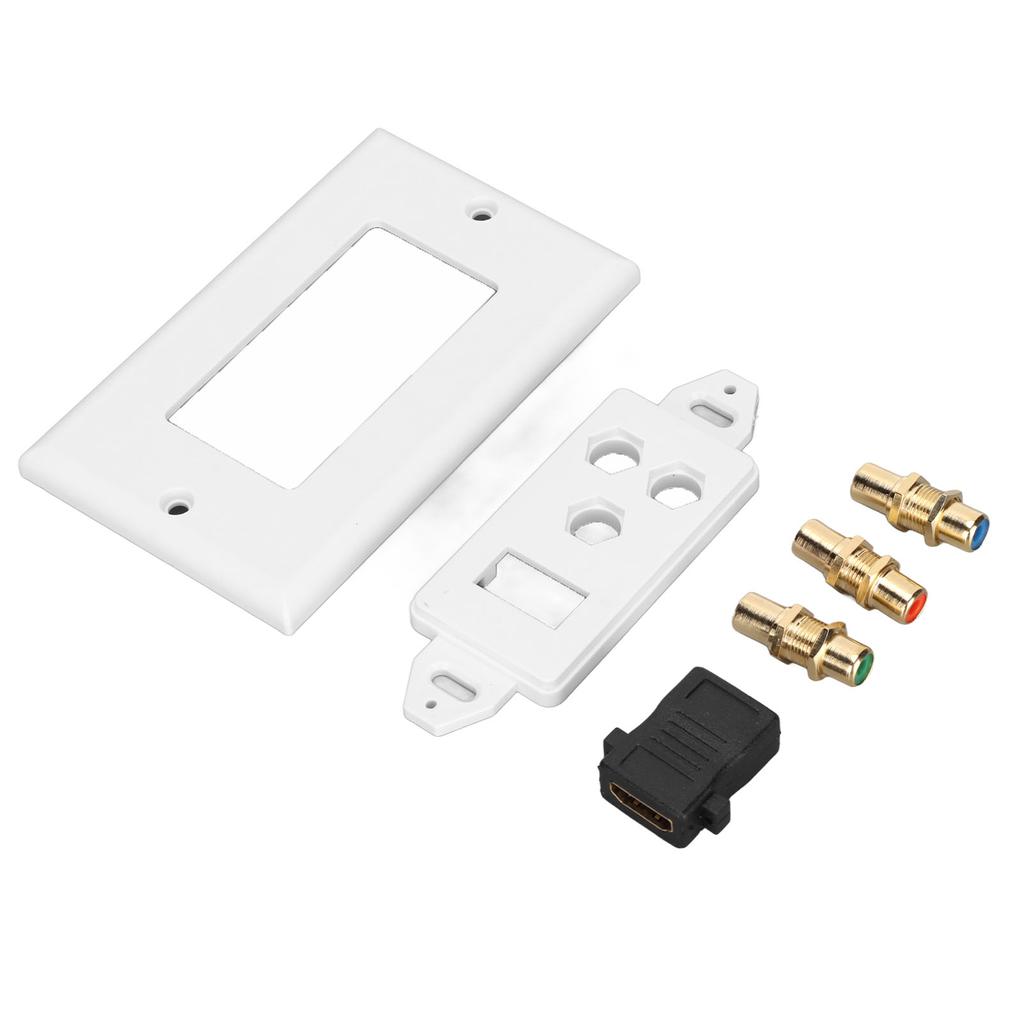 3RCA Wall Plate HD Multimedia Interface 4K Ultra HD AV Combo Port Plate HDTV Home Theater