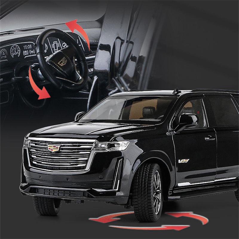 1/24 Escalade SUV Alloy Car Model Diecast Metal Off-road Vehicles Car Model Sound Light Simulation Collection Childrens Toy Gift