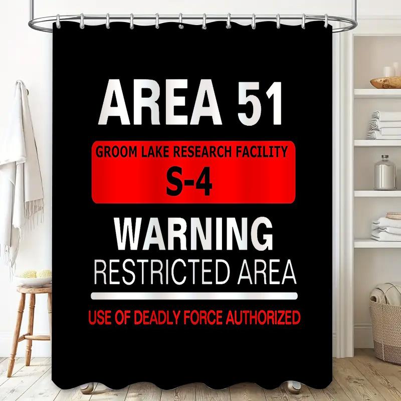 Unframed Alien Area 51 Shower Curtain Vintage Ufo Space Nevada Desert Paranormal Horror Movie Decor Galaxy Sci-Fi Home Bathroom