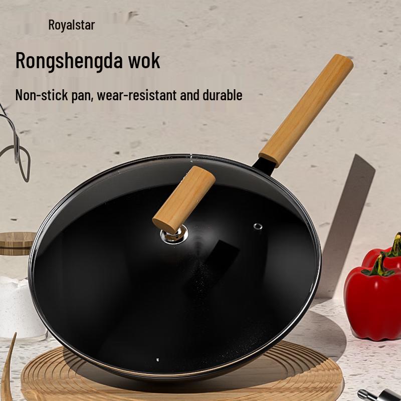 Royalstar 32cm Hammered Non-stick Fine Iron Wok
