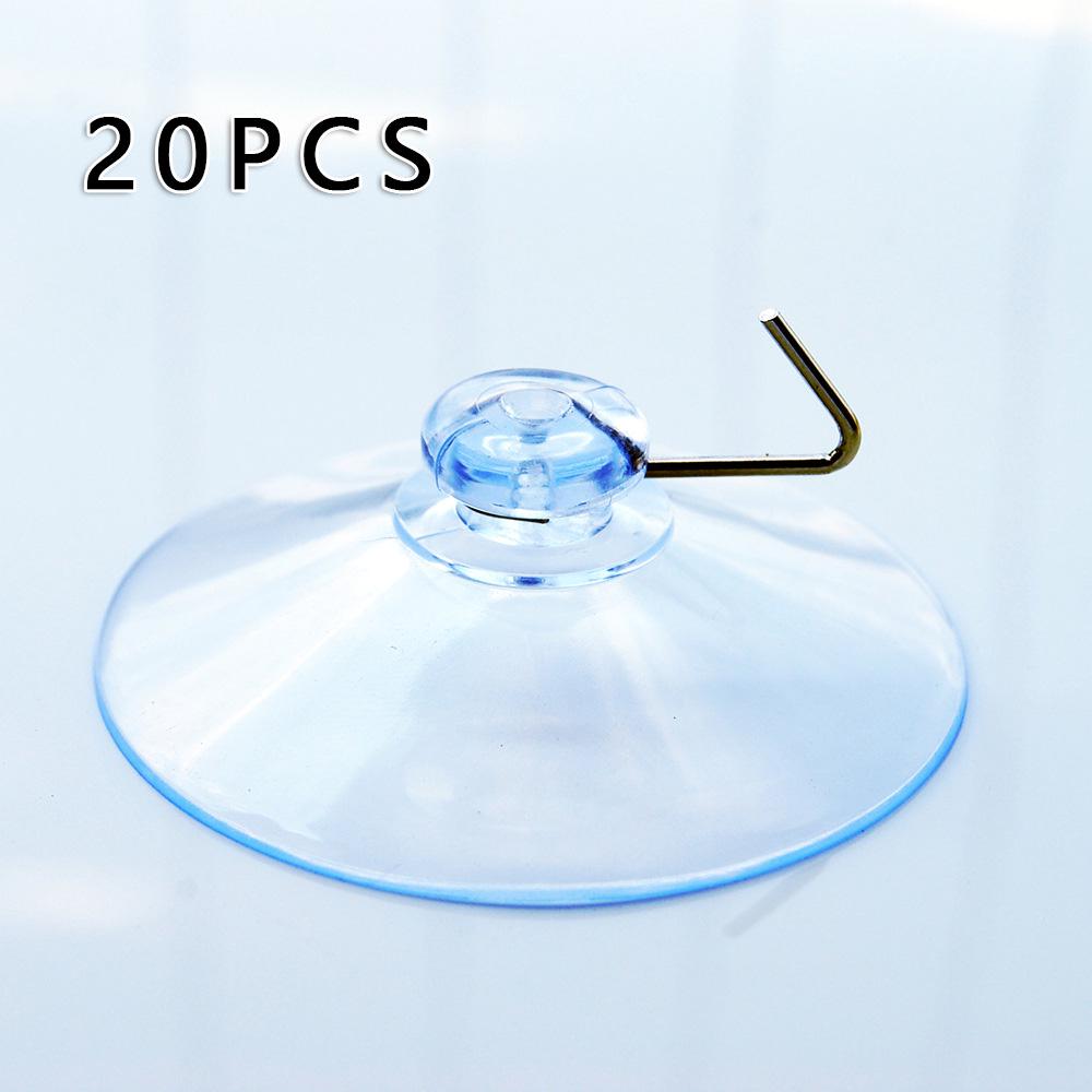 20PCS Window Suction Cups With Metal Hooks Hanger Hanging Hook Sucker Cup 25mm Suction Cups Hooks Kitchen Organization