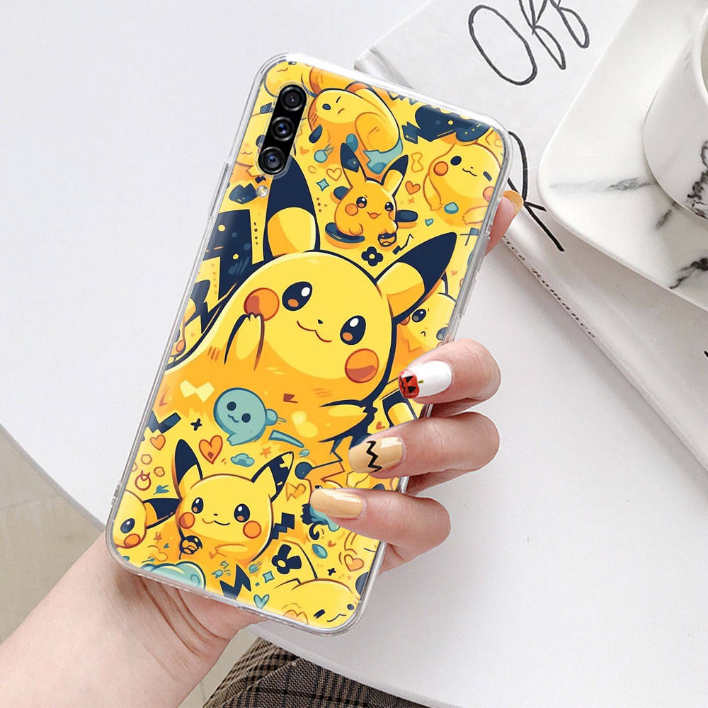 Transparent Case for Samsung A04 A14 A23 A34 A54 M23 M33 M52 M53 Realme Narzo 50 50I 50a Prime C35 C55 C30S 10 9 Pro K-86 Pikachu
