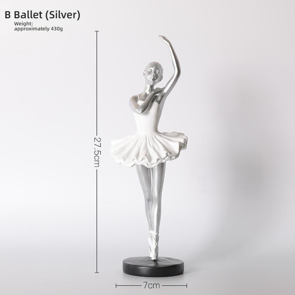 Ballet Girl Resin Statue - Cute Dancer Figurine for Children's Room Decor, Birthday Gift, Ballet Lover Collectible Art