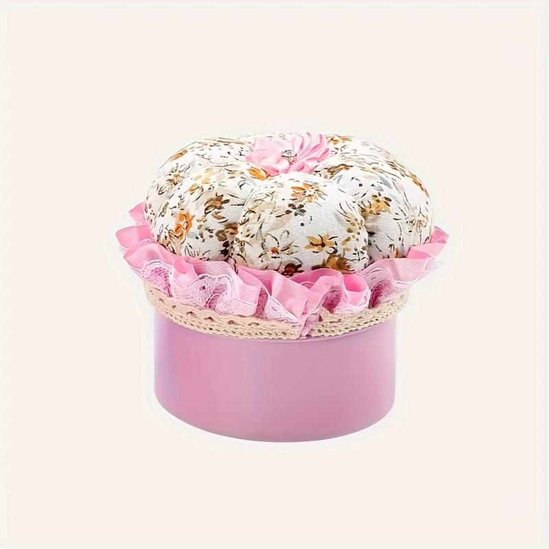 Floral Sewing Needle Insert, Storage Box with Pin Cushion Cover, Pin Holder Sewing Pin Organizer, for DIY Craft Hair Clip Daily Hand Sewing