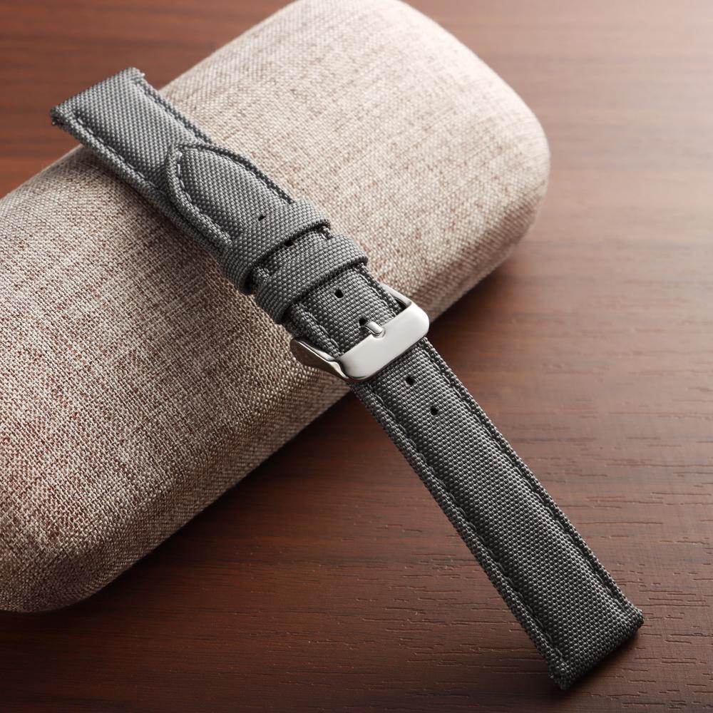 

20 мм 22 мм Водонепроницаемый ремешок для часов из парусины Двусторонний нейлоновый ремешок для часов Мужской браслет с быстрой застежкой для Samsung Galaxy Watch 7/6/5/4 22mm серый