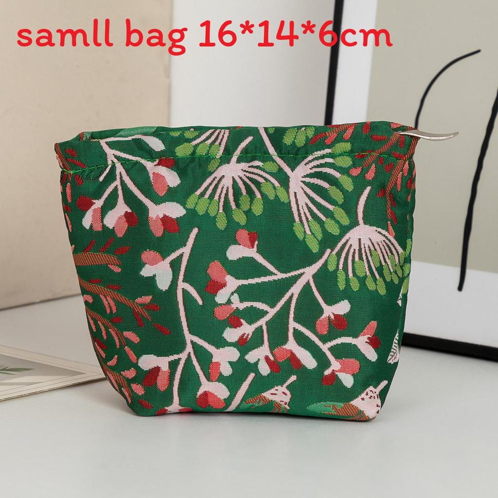 Mushroom Embroidered Makeup Bag With Zipper For Travel And Daily Use