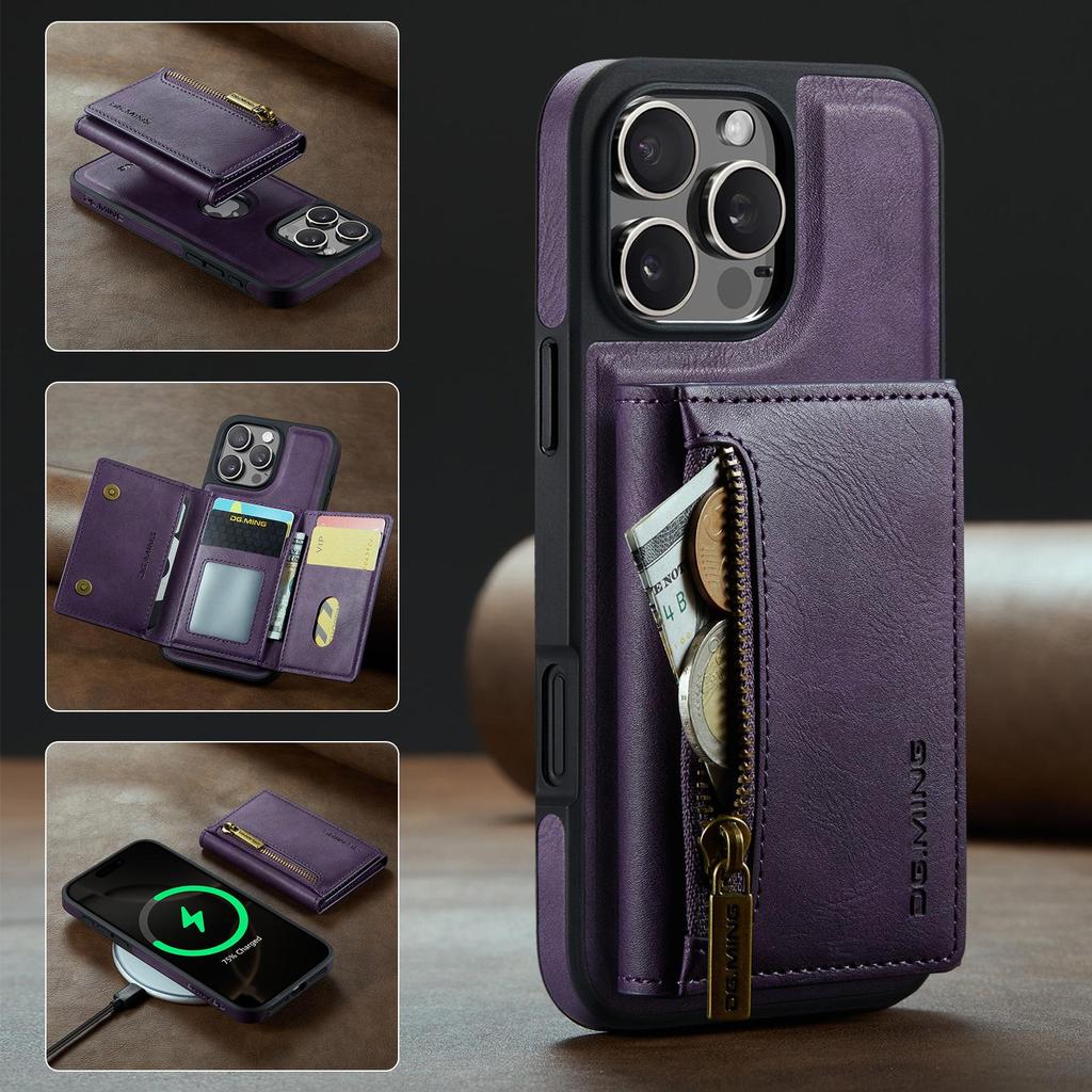 Odpinany na zamek magnetyczny skórzany portfel etui z podstawką na telefon dla iPhone 17 Air 16 15 Plus 13 12 Pro Max Samsung S25 S24 S23 Ultra Google Pokrowiec z przegródką na karty