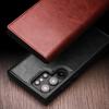 Genuine Leather Phone Case for Samsung S25+ Plus 5G Business Style Fashion Luxury with Card Slots Cover for S25 Ultra 5G