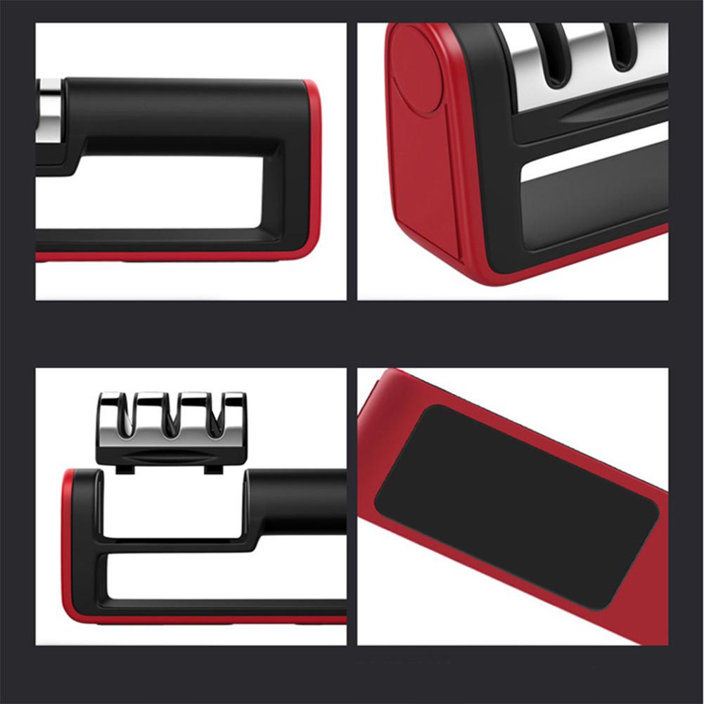 Household Knife Sharpener with 3 Sharpening Slots Sharpening Plate Grindstone Kitchen Tool