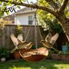 Wind Resistant Bird Feeder Outdoor Feeder, Garden Hanging 1 or 2 Decorative Bowls Backyard for Wild Birds Patio Porch Decor Food And Water