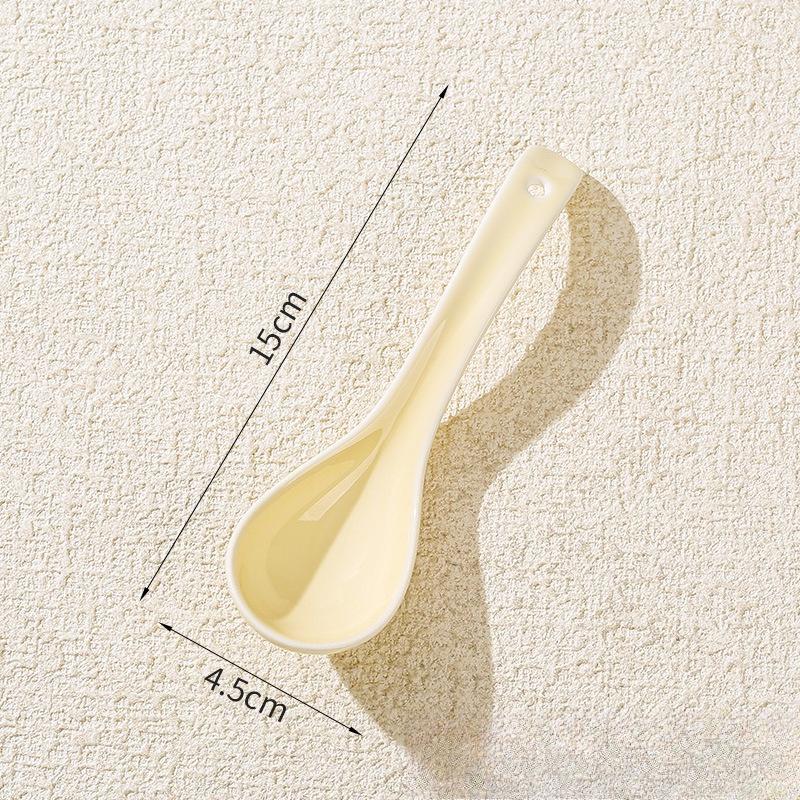 Stylish Ceramic Long Handle Spoon Set Kitchen Utensils For Eating Noodle Soup Home Dining Tableware Multipurpose Serving Spoon
