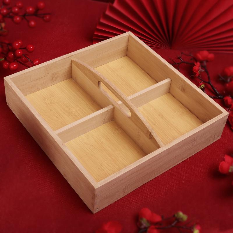 Chinese Style Snack Display Tray with Fruit and Candy Compartments