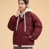 Drawstring Fake Two-piece Women's Autumn and Winter Jacket Short Hooded Jacket Loose Casual Student Warm Jacket 6 Colors
