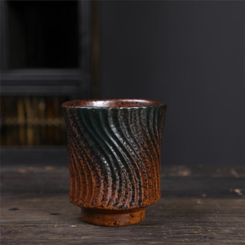 Ceramic Tea Cup Small Teacup Creative Teacup Retro Single Cup Tea Bowl Cup Coarse Pottery Master Cup