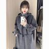 Women's High-End Grey Wool Coat - Petite Hepburn Style for Autumn/Winter