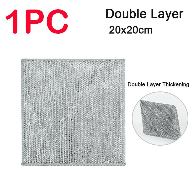 5/10Pc Kitchen Magic Cleaning Cloth Metal Steel Wire Cleaning Rag Non Stick Oil Dishcloth for Pans Stove Rust Removal Clean Tools